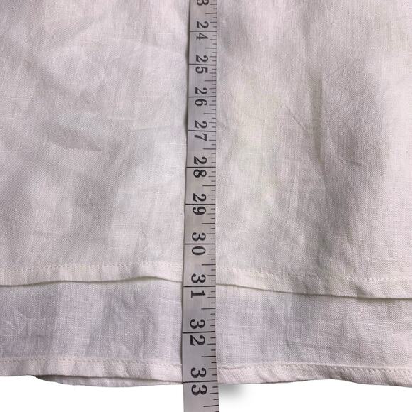 Soft Surroundings Linen Tunic Size 1X Flora Blanco Button Up Embroidered Cuff - Picture 10 of 10